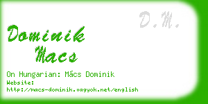 dominik macs business card