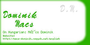 dominik macs business card